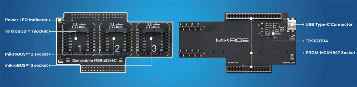 Infographic - Mikroe Click Shield for FRDM-MCXN947